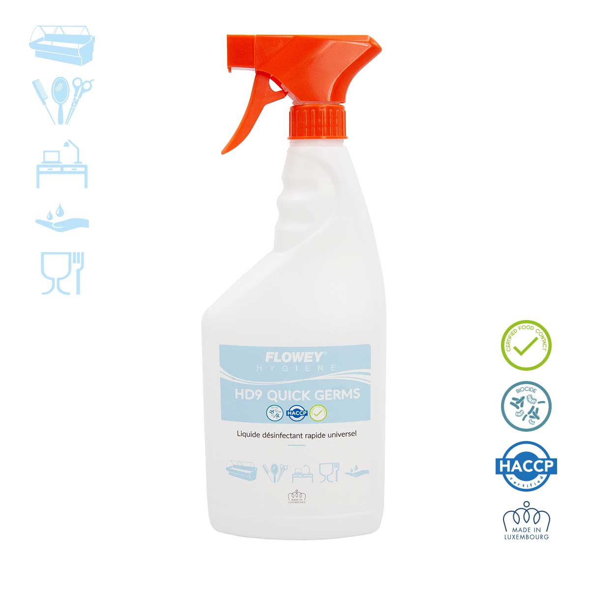Hydroalcoholic hand disinfectant gel without water - 750 ml Spray